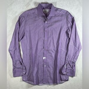 Robert Graham Tailored Fit Size 15.5 / 39 Lavender Checkered Dress Shirt